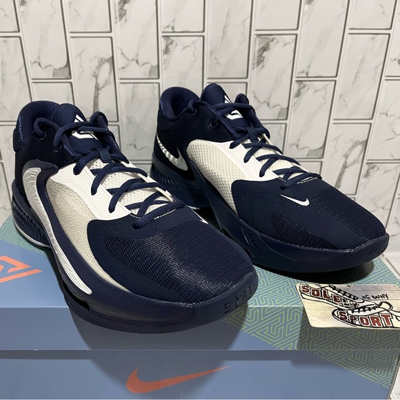 New Nike Zoom Freak 4 TB Promo Basketball Shoes Giannis Jordan Kobe Navy Blue - Picture 2 of 15